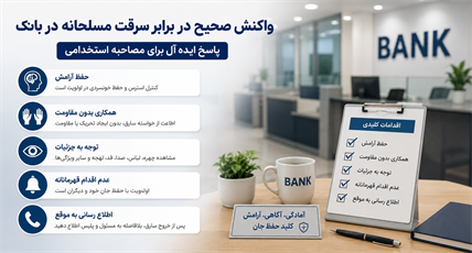 «پاسخ صحیح به سوال سرقت مسلحانه در بانک، در مصاحبه استخدامی بانک»