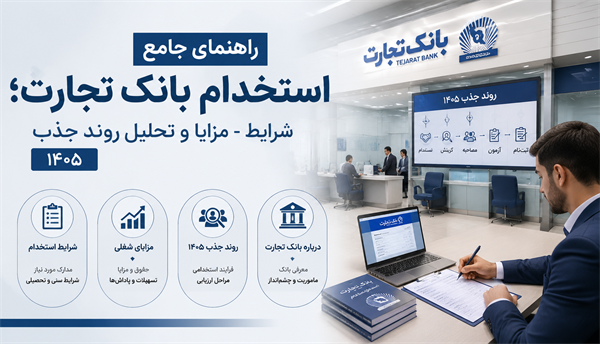 راهنمای جامع استخدام بانک تجارت: شرایط، مزایا و تحلیل روند جذب ۱405