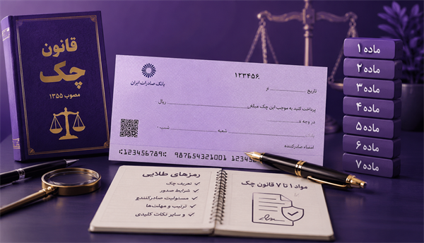 «تحلیل کپسولی قانون چک: رمزهای طلایی مواد ۱ تا ۷ برای آزمون بانک»