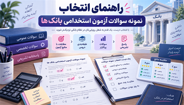 نمونه سوالات آزمون استخدامی بانک ها؛ راهنمای کامل انتخاب تست برای قبولی